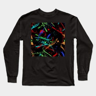 Colorful watercolor splatter pattern, brush strokes Long Sleeve T-Shirt